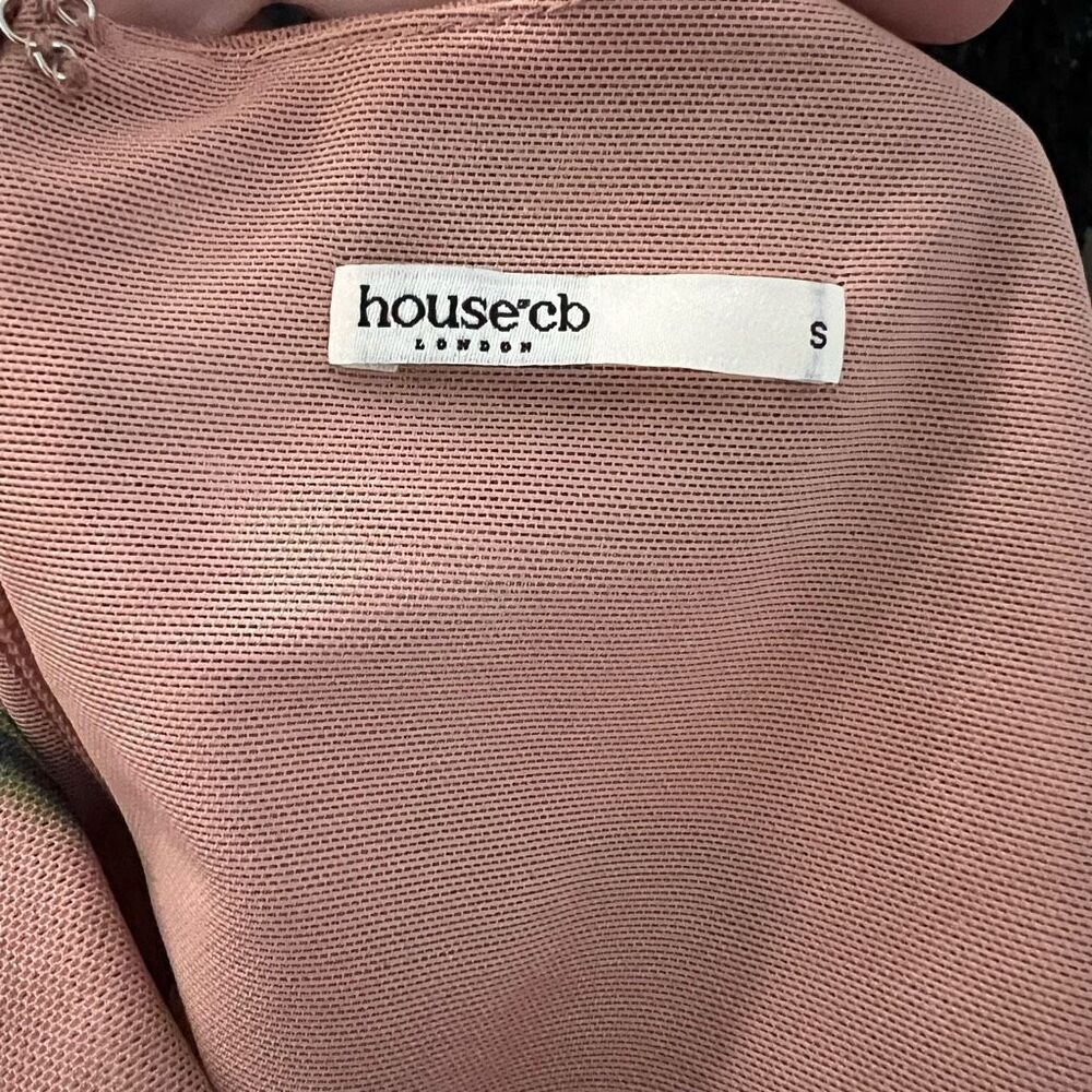 House of CB Womens Floral Ruched Long Sleeve Bodycon Corset Dress Size Small - Picture 9 of 9